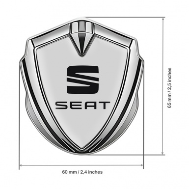 Seat Bodyside Badge Self Adhesive Silver Grey Foundation Classic Logo