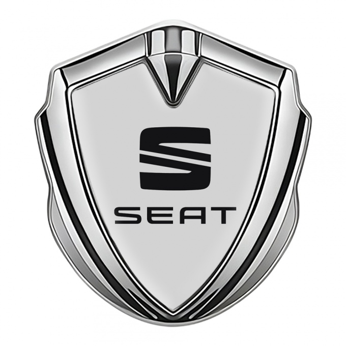 Seat Bodyside Badge Self Adhesive Silver Grey Foundation Classic Logo