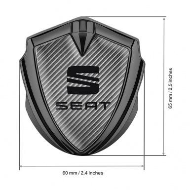 Seat Tuning Emblem Self Adhesive Graphite Light Carbon Fiber Black Logo