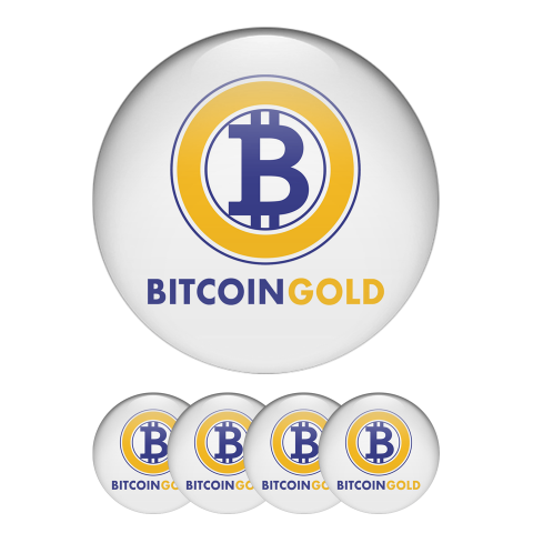 Bitcoin Gold Crypto Stickers Silicone White