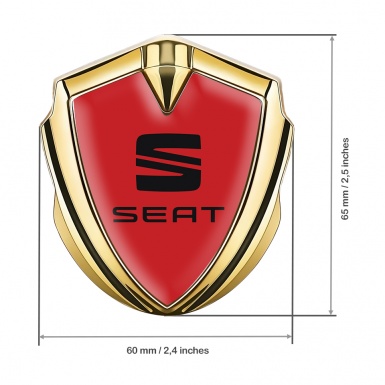 Seat Trunk Metal Emblem Badge Gold Red Foundation Basic Variant