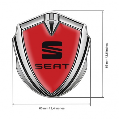 Seat Trunk Metal Emblem Badge Silver Red Foundation Basic Variant