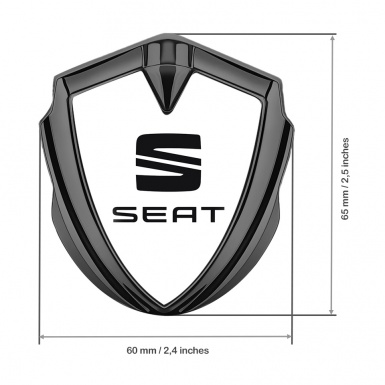 Seat Self Adhesive Bodyside Emblem Graphite White Base Black Logo