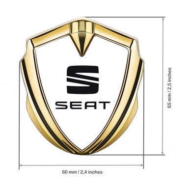 Seat Self Adhesive Bodyside Emblem Gold White Base Black Logo