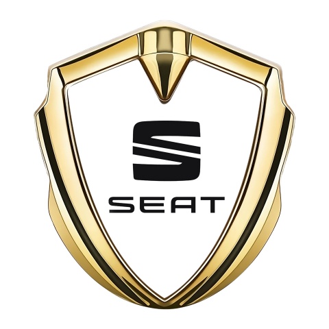 Seat Self Adhesive Bodyside Emblem Gold White Base Black Logo