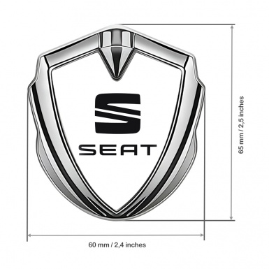 Seat Self Adhesive Bodyside Emblem Silver White Base Black Logo