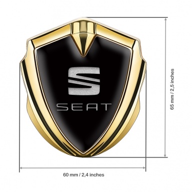 Seat Metal Emblem Self Adhesive Gold Black Base Sandy Logo Design