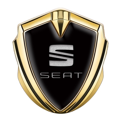 Seat Metal Emblem Self Adhesive Gold Black Base Sandy Logo Design