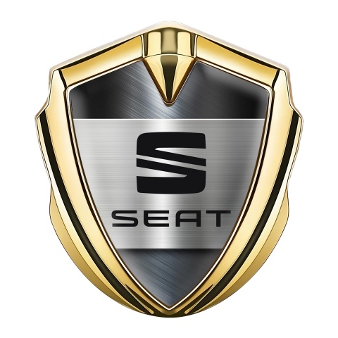 Seat 3D Car Metal Domed Emblem Gold Forged Steel Effect Edition