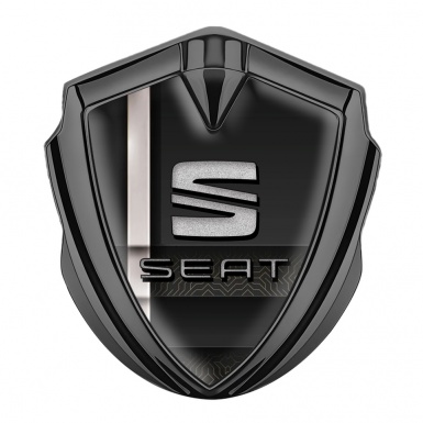 Seat Bodyside Domed Emblem Graphite Digital Component Stripe Effect Design