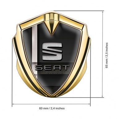 Seat Bodyside Domed Emblem Gold Digital Component Stripe Effect Design