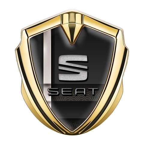 Seat Bodyside Domed Emblem Gold Digital Component Stripe Effect Design