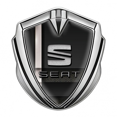 Seat Bodyside Domed Emblem Silver Digital Component Stripe Effect Design