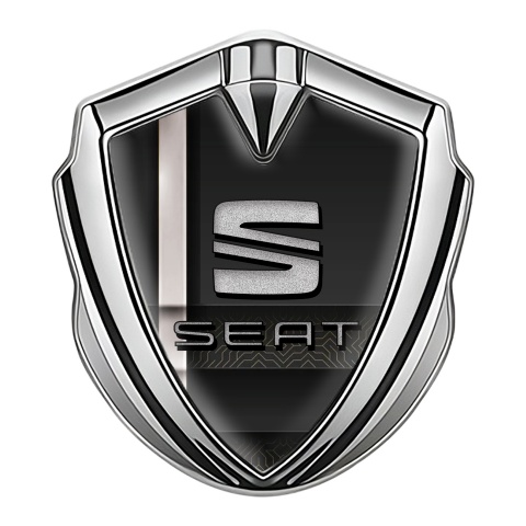 Seat Bodyside Domed Emblem Silver Digital Component Stripe Effect Design