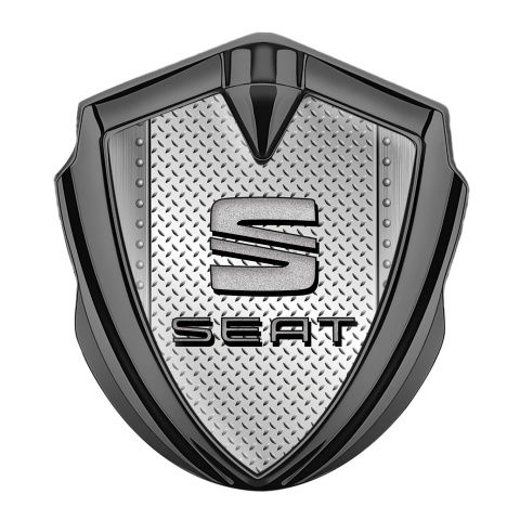 Seat Bodyside Badge Self Adhesive Graphite Metal Plating Sandy Motif