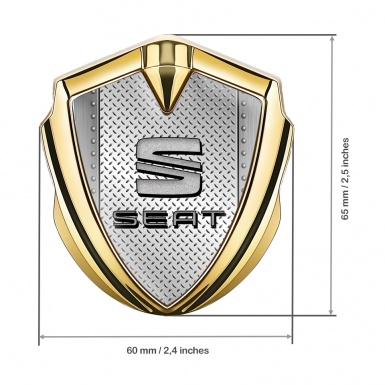 Seat Bodyside Badge Self Adhesive Gold Metal Plating Sandy Motif