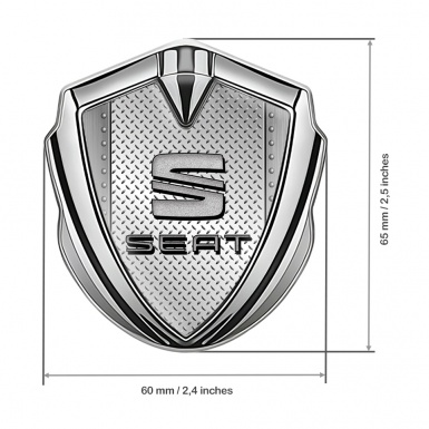 Seat Bodyside Badge Self Adhesive Silver Metal Plating Sandy Motif