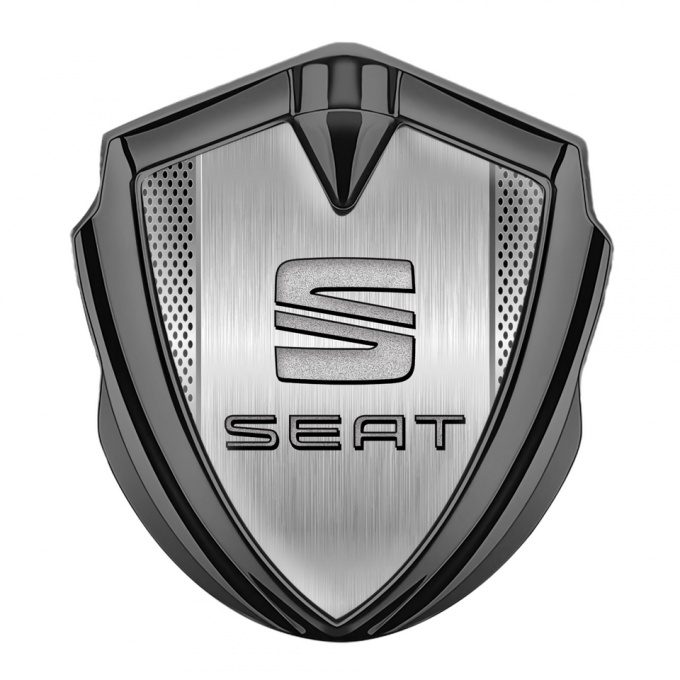 Seat Tuning Emblem Self Adhesive Graphite Light Grate Brushed Alloy