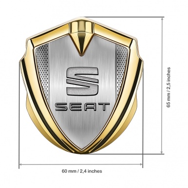Seat Tuning Emblem Self Adhesive Gold Light Grate Brushed Alloy