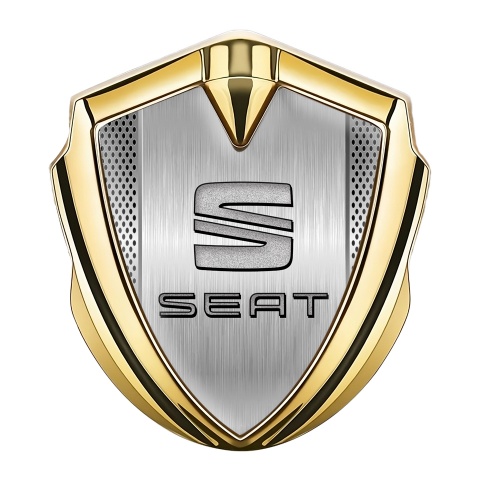 Seat Tuning Emblem Self Adhesive Gold Light Grate Brushed Alloy