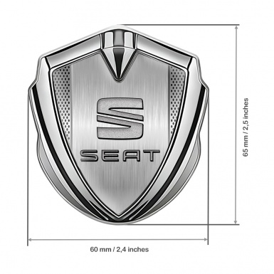 Seat Tuning Emblem Self Adhesive Silver Light Grate Brushed Alloy