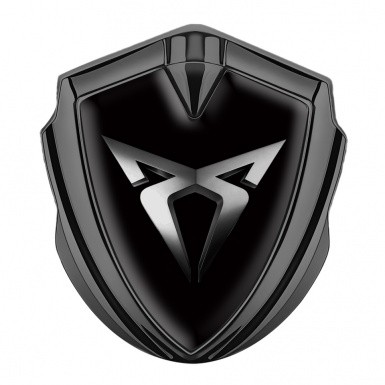 Seat Cupra Fender Metal Domed Emblem Graphite Black Base Metallic Logo