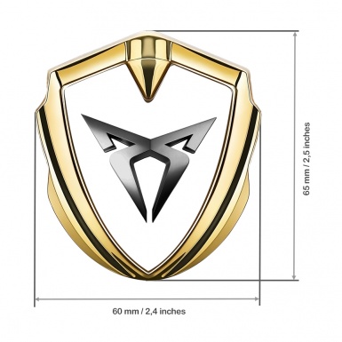 Seat Cupra Trunk Metal Emblem Badge Gold White Foundation Metallic Motif
