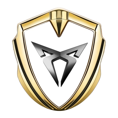 Seat Cupra Trunk Metal Emblem Badge Gold White Foundation Metallic Motif
