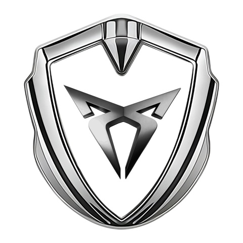 Seat Cupra Trunk Metal Emblem Badge Silver White Foundation Metallic Motif