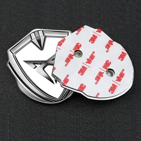 Seat Cupra Trunk Metal Emblem Badge Silver White Foundation Metallic Motif