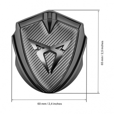 Seat Cupra 3D Car Metal Domed Emblem Graphite Light Carbon Steel Logo Motif