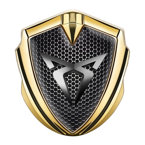 Seat Cupra Bodyside Domed Emblem Gold Grate Steel Logo Design