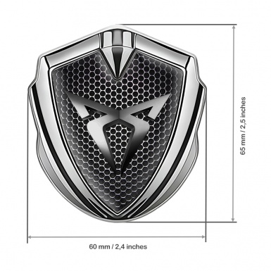 Seat Cupra Bodyside Domed Emblem Silver Grate Steel Logo Design