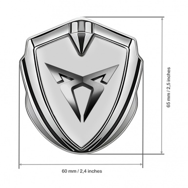 Seat Cupra Bodyside Badge Self Adhesive Silver Grey Base Metallic Motif