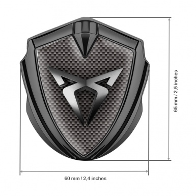 Seat Cupra Fender Emblem Badge Graphite Brown Carbon Stylish Design