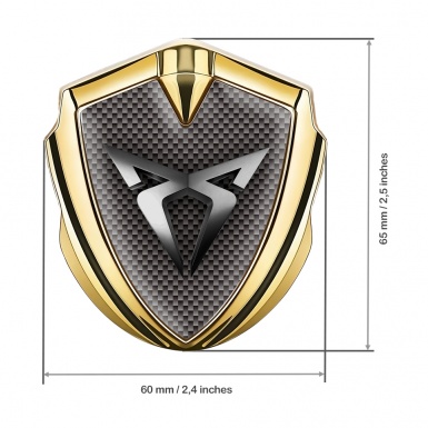 Seat Cupra Fender Emblem Badge Gold Brown Carbon Stylish Design