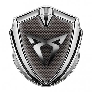 Seat Cupra Fender Emblem Badge Silver Brown Carbon Stylish Design