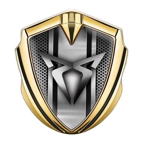 Seat Cupra Trunk Metal Emblem Badge Gold Steel Pilon Grid Design