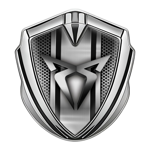 Seat Cupra Trunk Metal Emblem Badge Silver Steel Pilon Grid Design