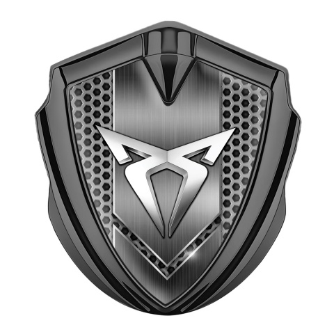Seat Cupra 3D Car Metal Domed Emblem Graphite Hexagon Light Logo Motif