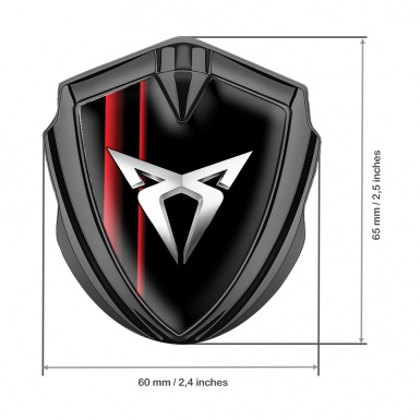 Seat Cupra Bodyside Domed Emblem Graphite Black Red Aesthetic Stripes