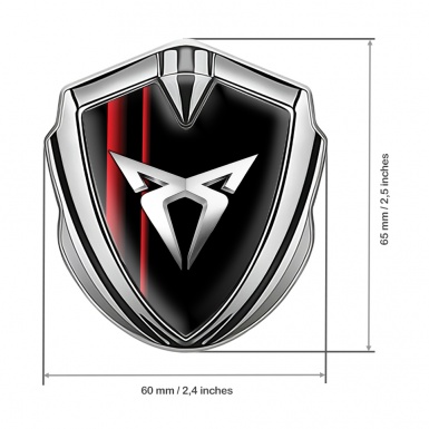 Seat Cupra Bodyside Domed Emblem Silver Black Red Aesthetic Stripes