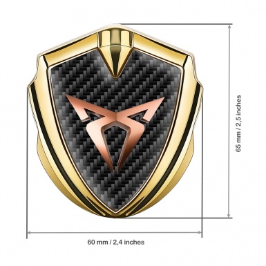Seat Cupra Tuning Emblem Self Adhesive Gold Dark Carbon Copper Logo