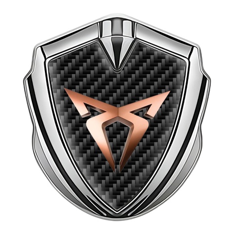Seat Cupra Tuning Emblem Self Adhesive Silver Dark Carbon Copper Logo