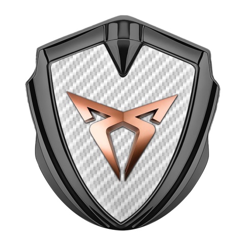 Seat Cupra Trunk Emblem Badge Graphite White Carbon Effect Copper Logo