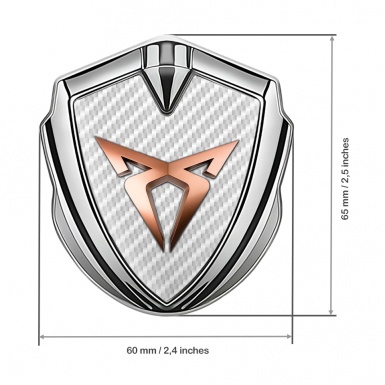 Seat Cupra Trunk Emblem Badge Silver White Carbon Effect Copper Logo