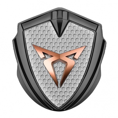 Seat Cupra Trunk Metal Emblem Badge Graphite Honeycomb Bronze Motif