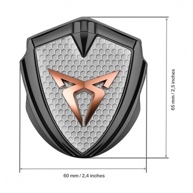 Seat Cupra Trunk Metal Emblem Badge Graphite Honeycomb Bronze Motif