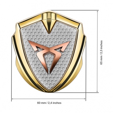 Seat Cupra Trunk Metal Emblem Badge Gold Honeycomb Bronze Motif