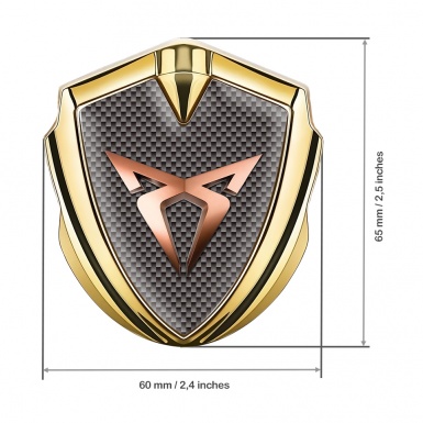 Seat Cupra Bodyside Domed Emblem Gold Brown Carbon Copper Effect